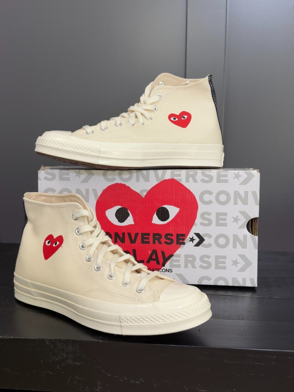 NWT Comme des Garçons PLAY x Converse Chuck 70 High 'Small Red Heart, 9M/11W